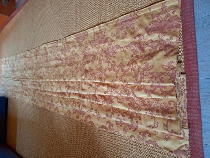 Vouwgordijn gordijn blind 3.30 x1.70 roze goud gevoerd ecru, Huis en Inrichting, Stoffering | Gordijnen en Lamellen, Zo goed als nieuw