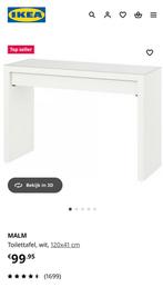 IKEA MALM Toilettafel, Huis en Inrichting, Tafels | Kaptafels, Ophalen, 100 tot 150 cm, Zo goed als nieuw, Minder dan 100 cm