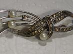 Mooie oude zilveren broche met stenen, gemarkeerd ZI- 925., Verzenden, Zilver, Broche, Met edelsteen