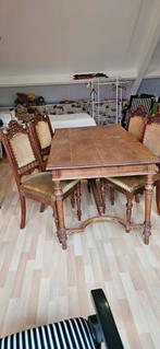 Antieke eethoek met 4 stoelen., Antiek en Kunst, Ophalen