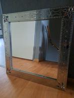 Vierkante spiegel met zilverkleurige lijst 70 x 70 cm, Ophalen, Vierkant, Zo goed als nieuw, Minder dan 100 cm