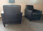 Leren stoelenn, Huis en Inrichting, Stoelen, Ophalen, Twee, Bruin, Leer