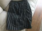 Zwarte rok met witte streep Maat 36, Ophalen, Zwart, Purdey, Knielengte