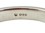 Vintage zilveren, bewerkte bangle, slavenband,  b 10,5 mm., 9845al, Verzenden, Nynkegardenier.nl, Zo goed als nieuw