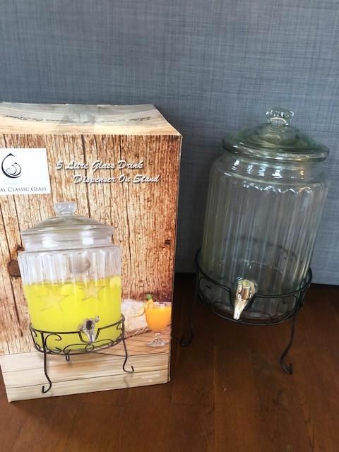 glazen drankdispenser met tapkraan, Huis en Inrichting, Keuken | Keukenbenodigdheden, Zo goed als nieuw, Ophalen of Verzenden