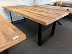 Tafel robuust mangohout 220x100x77 normaal 479,- nu 225,-, Ophalen, Industrieweg 25, Rj, 50 tot 100 cm