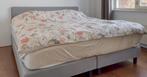 Grijze boxspring 180 cm, Ophalen, Tweepersoons, Zo goed als nieuw, 180 cm