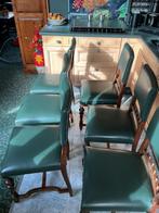 Antieke Eethoek en 6 stoelen leer bekleed eikenhout, Antiek en Kunst, Antiek | Meubels | Tafels, Ophalen