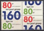 Combinaties of met tab (15) - blok van 4 splitsing TNT KPN, Postzegels en Munten, Postzegels | Nederland, Verzenden, Na 1940, Postfris