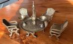Handvervaardigt messing miniatuur eetset. Antiek., Ophalen of Verzenden