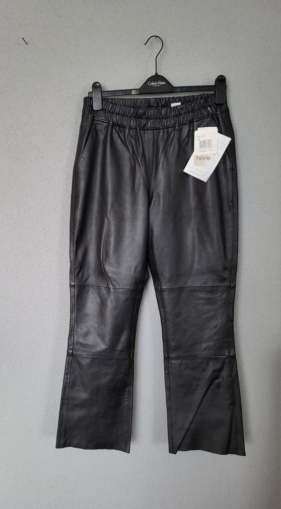 Heine echt lederen high pantalon maat M, Kleding | Dames, Broeken en Pantalons, Nieuw, Maat 38/40 (M), Zwart, Lang, Verzenden