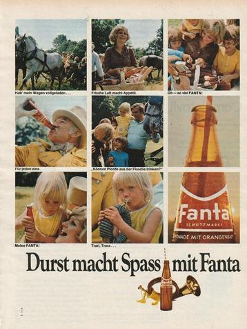 Retro reclame 1971 Fanta frisdrank met de paardenwagen mee beschikbaar voor biedingen