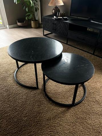 Set van 2 echt marmeren salon tafels