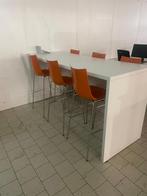 Hoge Bartafel met 6 Krukken, Ophalen, Met voetsteun, 90 cm of meer, Metaal