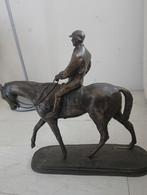 Bronzen Beeld Paard met Ruiter, Ophalen of Verzenden
