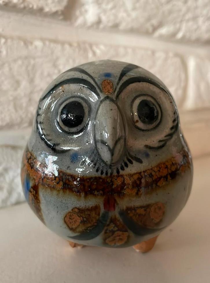 Vintage Jorge Wilmot Keramische Uil Mexico, Verzamelen, Beelden en Beeldjes, Gebruikt, Dier, Ophalen of Verzenden