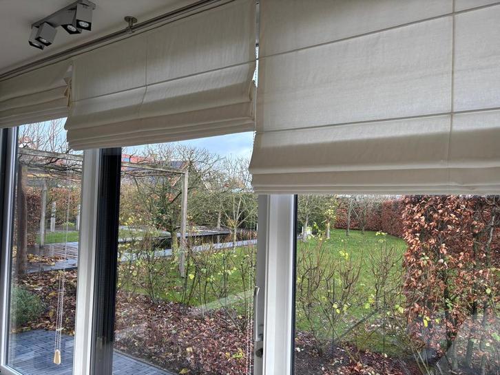 Ecru vouwgordijnen diverse breedtes 250cm lang, Huis en Inrichting, Stoffering | Gordijnen en Lamellen, Zo goed als nieuw, 200 cm of meer