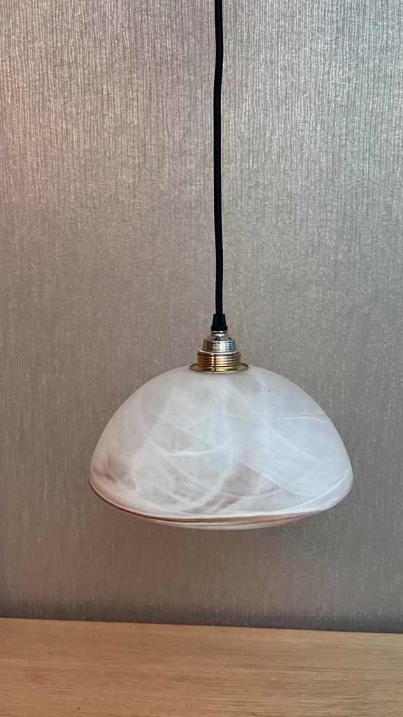 Gemarmerde Glazen Lampenkappen. Zie tekst., Huis en Inrichting, Lampen | Hanglampen, Zo goed als nieuw, Minder dan 50 cm, Glas