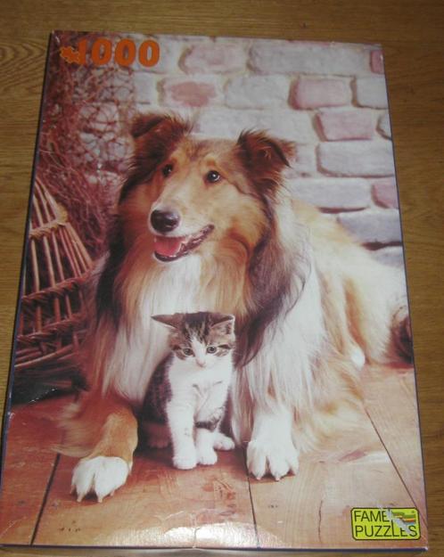 Puzzel 1000 stukjes. Lassie hond. Merk : Fame puzzels, Hobby en Vrije tijd, Denksport en Puzzels, Gebruikt, Legpuzzel, 500 t/m 1500 stukjes