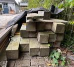 Houten Balken - Gebruikt en Geïmpregneerd, Doe-het-zelf en Verbouw, Hout en Planken, Geïmpregneerd, Gebruikt, Ophalen of Verzenden