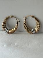 Gouden oorbellen Creolen wit en geelgoud, Sieraden, Tassen en Uiterlijk, Oorbellen, Hangers, Verzenden, Zo goed als nieuw, Goud