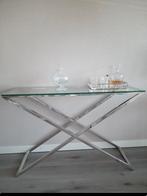 Eichholtz glazen sidetable, Huis en Inrichting, Tafels | Sidetables, Ophalen, 100 tot 150 cm, Elegant, Design, Zo goed als nieuw