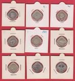 9 stuks vierkante naslag munten/penningen van 5 cent, Ophalen of Verzenden, Vóór koninkrijk, Setje