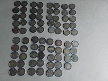 Verzameling 2 euromunten 77 stuks Herdenkingsmunten  beschikbaar voor biedingen