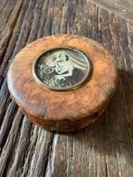 Antiek portretje in houten doosje trinket box, Ophalen of Verzenden