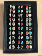 Zilver plated ringen met Echte Steen - Dames/Heren, Overige kleuren, Nieuw, Ophalen of Verzenden, 17 tot 18