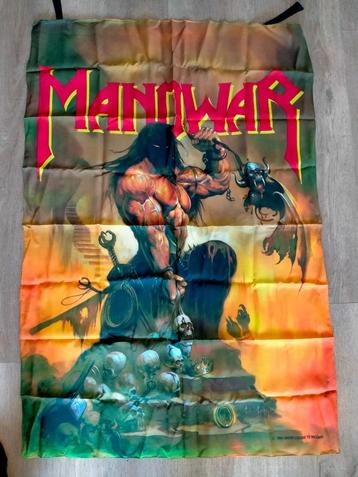 Manowar hardrock metal vintage muziek band vlag RARE  beschikbaar voor biedingen