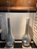 Set van 2 zilveren vazen 120cm hoog, Ophalen, Overige kleuren, Minder dan 50 cm, Glas