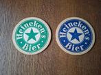 2 x Heineken bier viltje Heineken's oudjes R/Gr  Br/Bl, Ophalen of Verzenden, Zo goed als nieuw, Viltje(s), Heineken
