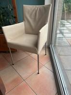 Bert Plantagie Leren Eetkamerstoelen (6x) beige/creme, Ophalen, Gebruikt, Overige kleuren, Vijf, Zes of meer stoelen