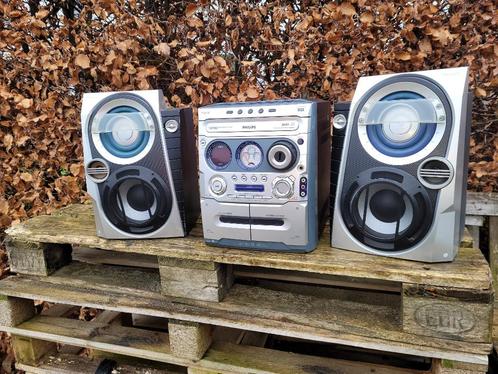 philips stereo toren m730 met 3 cd wisselaar en dub cassette, Audio, Tv en Foto, Stereo-sets, Zo goed als nieuw, Cassettedeck