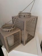 Windlichten set (beige /taupe), Huis en Inrichting, Woonaccessoires | Kandelaars en Kaarsen, Overige materialen, 25 tot 50 cm