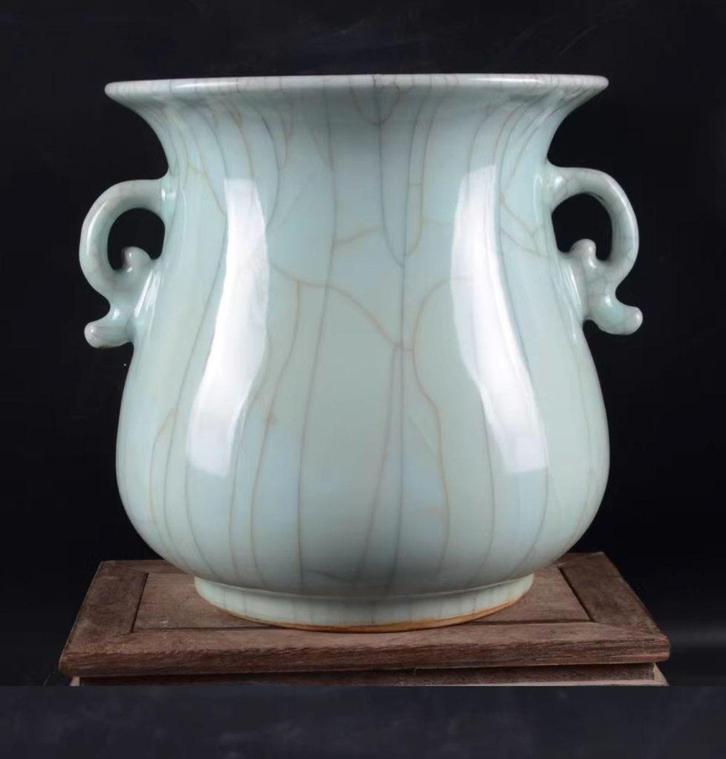 Chinese porcelain - Ge Yao 'Kraakglazuur' vaas H22cm (001), Antiek en Kunst, Antiek | Porselein, Verzenden