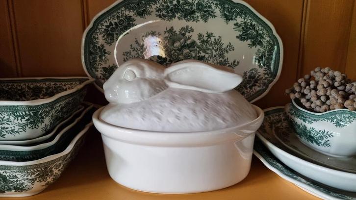 Ovenschaal konijn, Antiek en Kunst, Antiek | Servies compleet, Ophalen of Verzenden