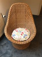 Vintage rotan stoel met bloemkussen uit 1973, Ophalen, Gebruikt, Bruin, Eén