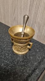 Antieke vijzel met stamper - Brons, Ophalen of Verzenden, Brons