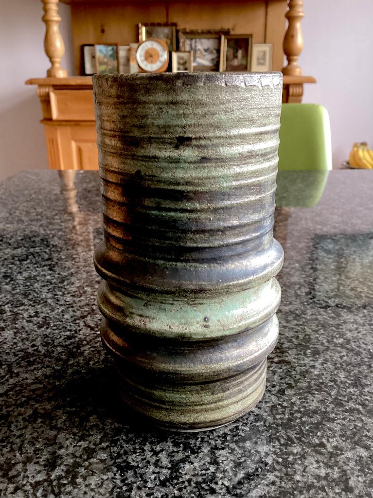 Vaas, potterie van Eck, groen, aardewerk, vintage, Antiek en Kunst, Ophalen