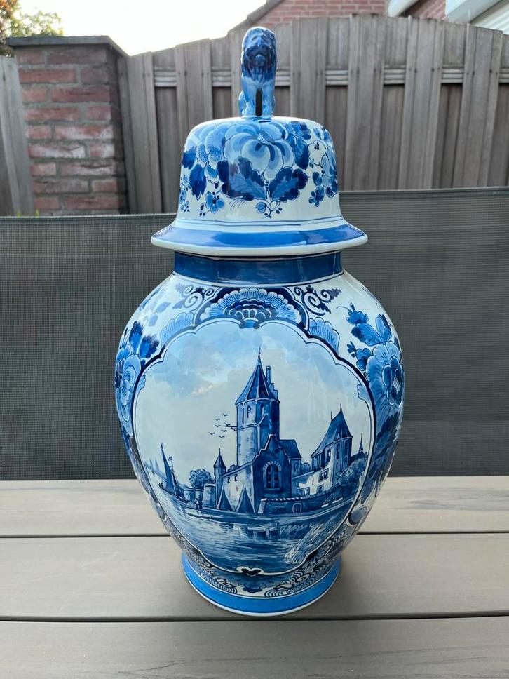 Delfts Blauwe Vaas Porceleyne Fles, Antiek en Kunst, Antiek | Vazen, Ophalen of Verzenden