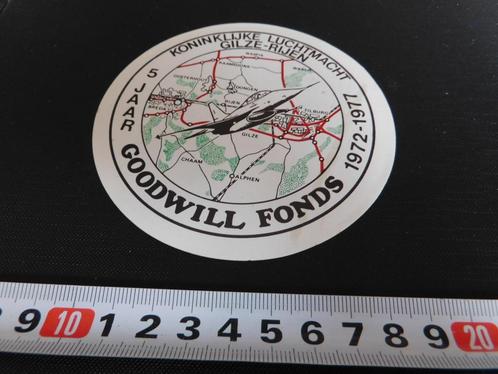 sticker Leger Luchtmacht Gilze - Rijen GOODWILL FONDS 1977, Verzamelen, Stickers, Zo goed als nieuw, Bedrijf of Vereniging, Ophalen