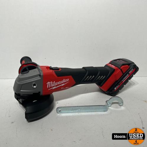 Milwaukee M18 FSAG125X Haakse Slijper incl. M18 3.0Ah Accu, Doe-het-zelf en Verbouw, Gereedschap | Slijpmachines, Gebruikt, Haakse handslijpmachine