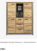 Steelwood kast, Ophalen, 100 tot 150 cm, Zo goed als nieuw, Minder dan 150 cm