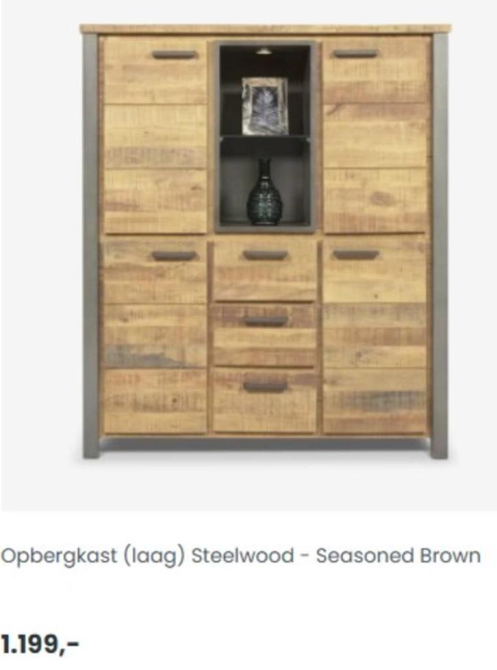 Steelwood kast, Huis en Inrichting, Kasten | Wandmeubels, Zo goed als nieuw, 100 tot 150 cm, Minder dan 150 cm, 25 tot 50 cm, Met lade(s)
