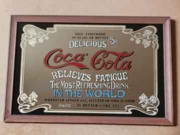 Reclamespiegel Coca Cola spiegel Horeca bar Cafe deco 54x36 beschikbaar voor biedingen