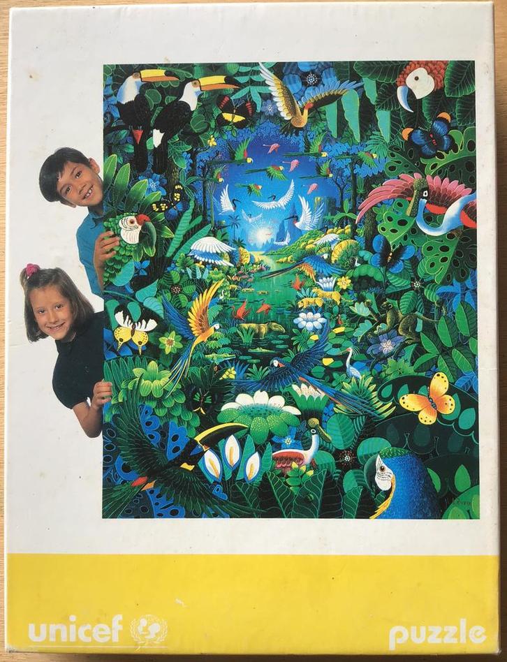 Vintage Unicef puzzel New Daybreak (4700) - vanaf 8 jaar, Hobby en Vrije tijd, Denksport en Puzzels, Gebruikt, Legpuzzel, Minder dan 500 stukjes