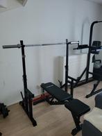 Complete fitness set, olympische stang, Ophalen, Zo goed als nieuw, Rug, Krachtstation