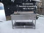 Diamond rvs spoeltafel met kraan, Ophalen, Gebruikt, 100 tot 150 cm, Minder dan 100 cm